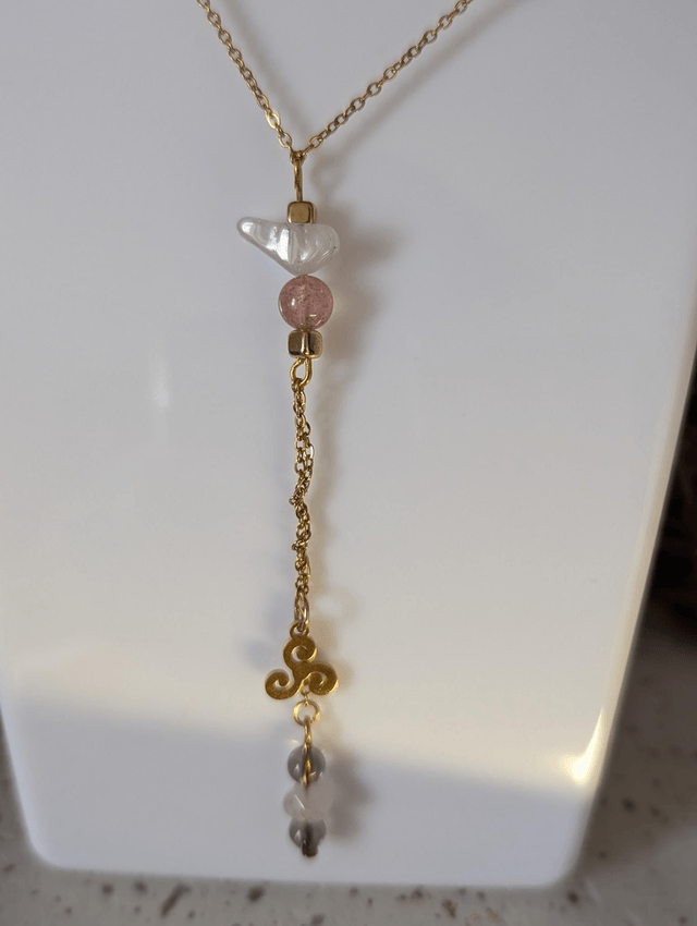 Collier 3 pierres de quartz 