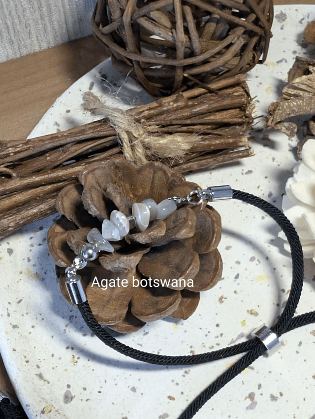Bracelet cordon Chips Apatite bleue 