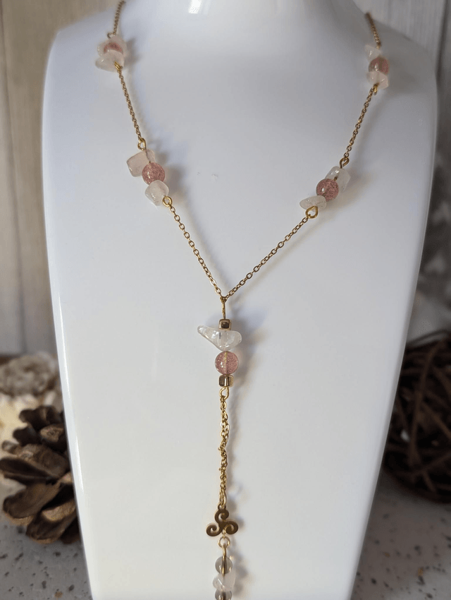 Collier 3 pierres de quartz 