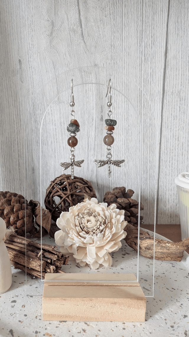 Boucles d'oreilles Agate indienne 