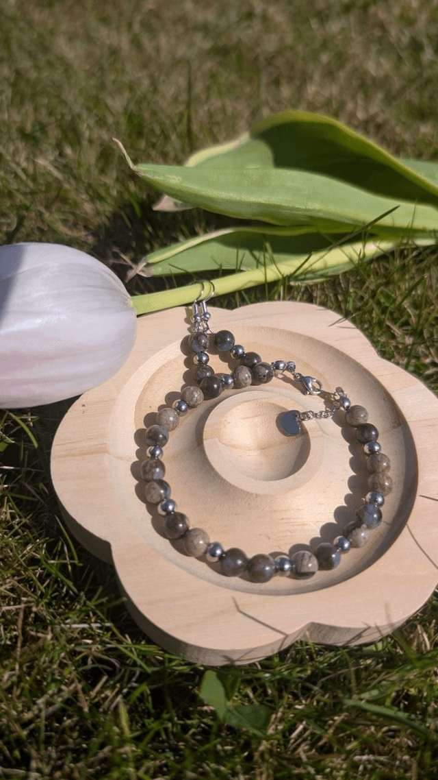Bracelet perle de glaucophane 