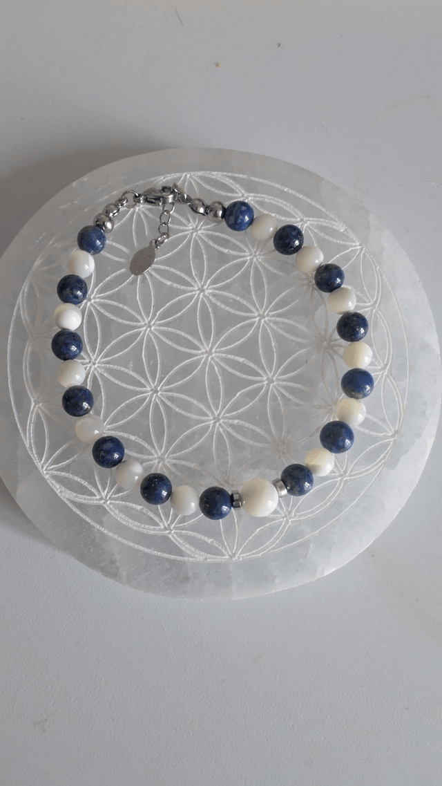 Bracelet lapis-lazuli et nacre 