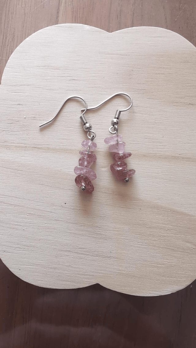 Boucles d'oreilles Quartz fraise 
