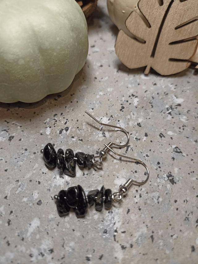 Boucles d'oreilles Tourmaline argenté