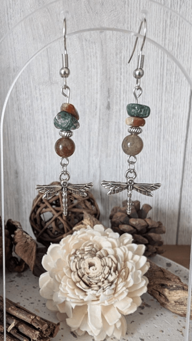 Boucles d'oreilles Agate indienne 