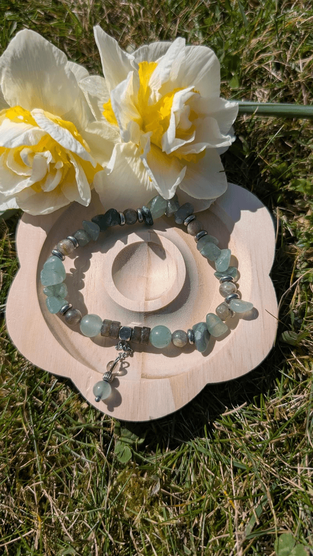 Bracelet perle de chips aventure verte 