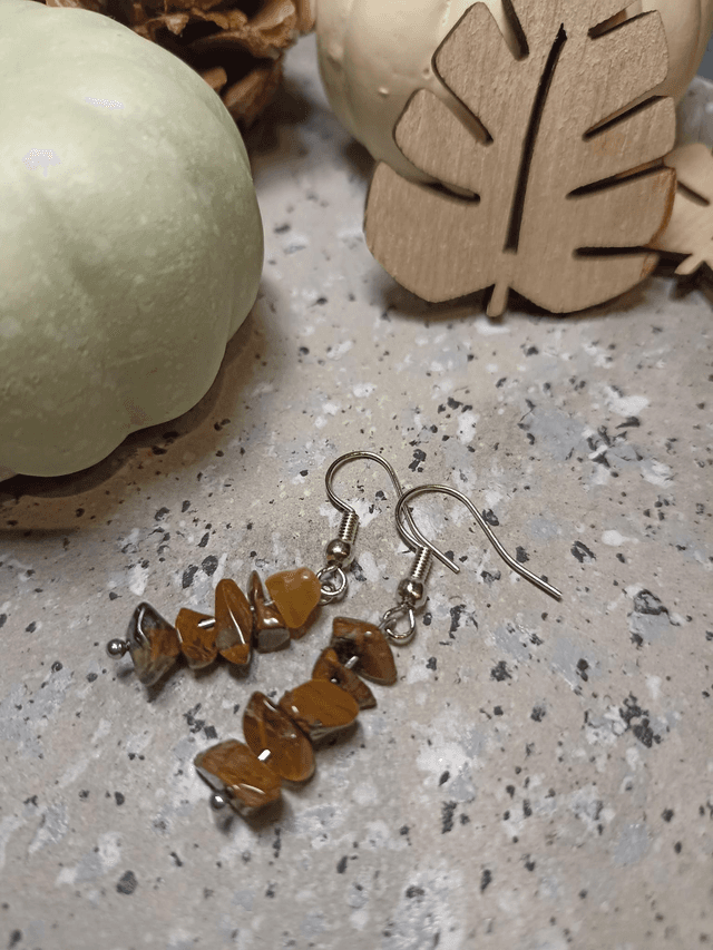 Boucles d&#039;oreilles oeil de tigre 