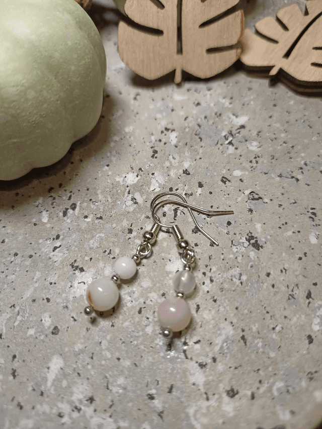 Boucles d&#039;oreilles Opale rose 