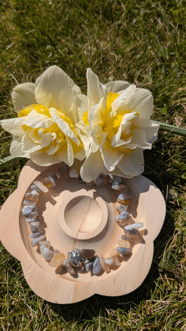 Bracelet perle de chips Agathe de Botswana 